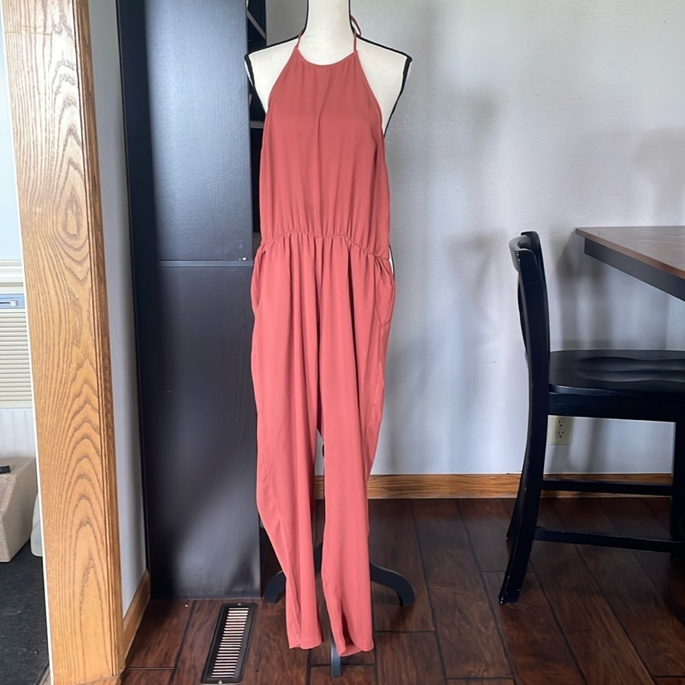 Forever 21 Sz S Backless Jumpsuit With Pockets
